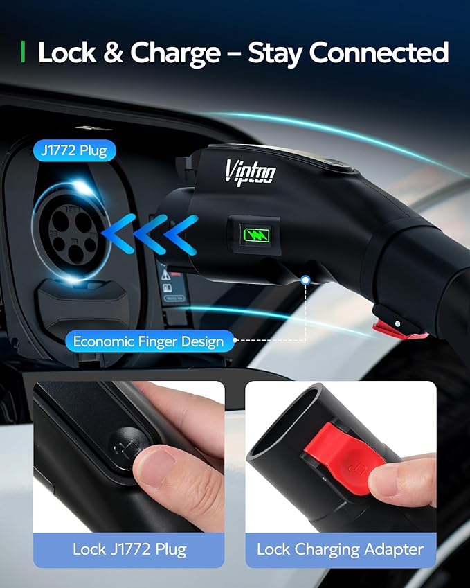 Adapter for Tesla to J1772 Adapter, Compact with Light Indicator, Compatible with Tesla Wall/Mobile/Destination Chargers, Converts Tesla to J1772 for Non-Tesla EVs (for J1772 EVs Only)