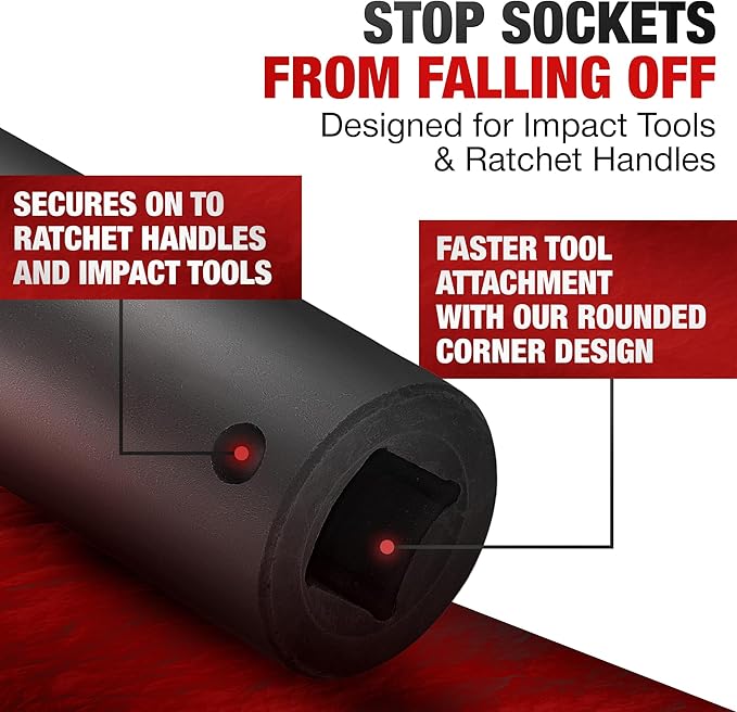 TIGHTSPOT 1/2 Inch Drive - 16 mm Deep Impact Socket with Anti-Rounding 6 Point Design, Heat-Treated CRV Steel, Metric
