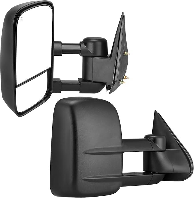 DWVO Side Tow Mirrors Compatible with Chevy GMC 1999 2000 2001 2002 2003 2004 2005 2006 Silverado Sierra, 00-06 Tahoe Suburban 1500 2500 Yukon XL Truck, Manual Adjustment Folding Telescoping