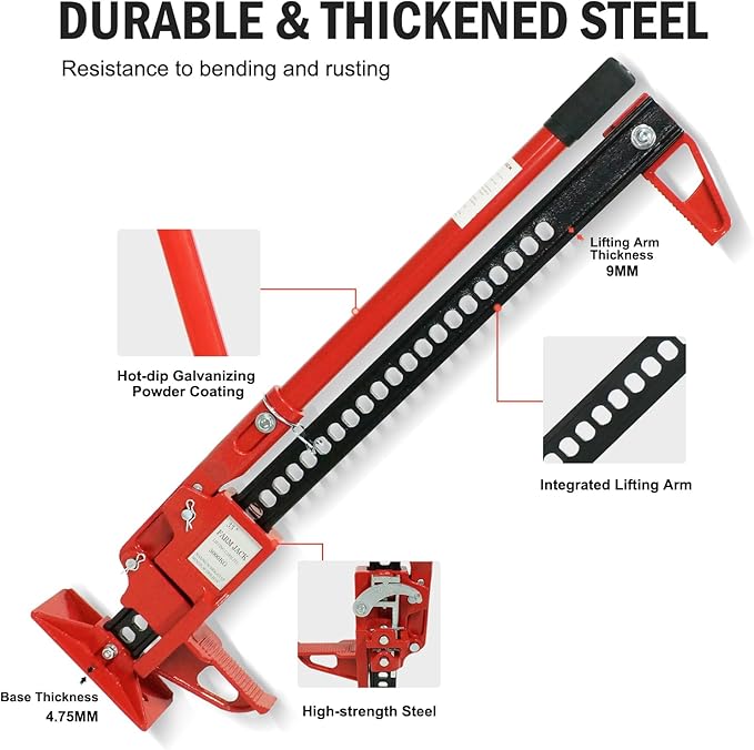 3 Ton Heavy Duty Farm Jack, 7000 Lb Capacity Ratcheting Off Road Utility Farm Jack for ATVs, Utility Vehicles, Off-Road Vehicles, Tractors, Trucks