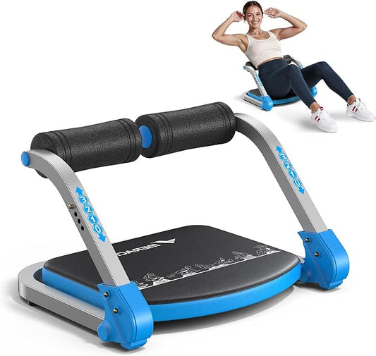 MERACH Ab Machine for Home Gym, Adjustable Ab Trainer with 3 Resistance Levels, Sit Up Exercise Equipment for Core Workout, Automatic Rebound Ab Crunch Machine, Ab Workout Equipment for Stomach