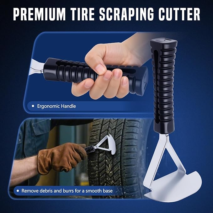 Tire Repair Patch Tools,42 mm 55 mm Tire Tungsten Steel Buffing Wheels Tire Patch Roller Scraping Cutter Kit for Car Tire Grinding Polishing