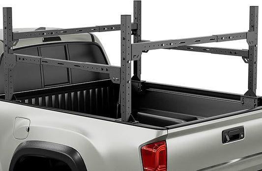 Universal Truck Bed Racks Compatible with Silverado/Sierra/Ram/Ford F-Series/Tacoma/Tundra/Titan/Frontier/Colorado/Canyon/JT/Ranger/Maverick, Adjustable Ladder Cargo Rack