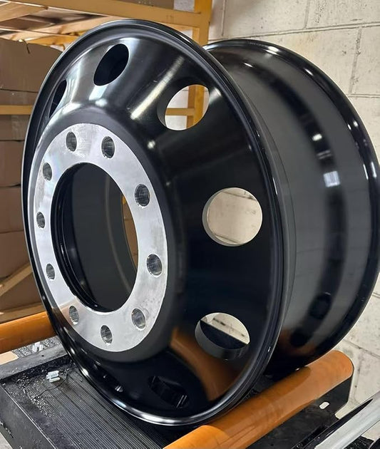 ALUMINUM WHEELS 22.5 X 8.25 HUB PILTED(METRIC), Anodized Black FOR ALL POSITION