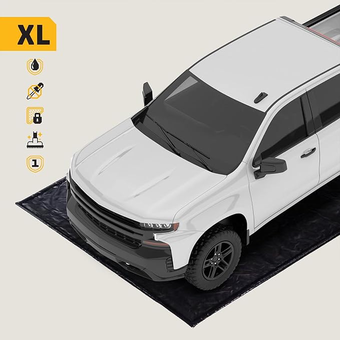 AutoFloorGuard Heavy-Duty Garage Containment Floor Mat for Extra-Large Vehicles, 8’6″x22′