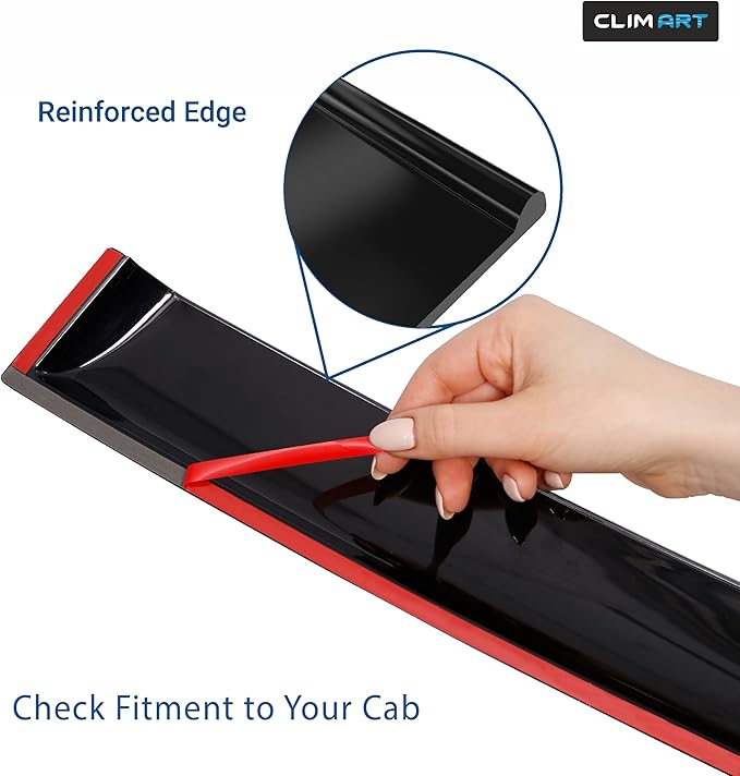 CLIM ART Incredibly Durable Rain Guards Compatible with Suburban 1500 2007-2014/2500 2007-2013, Original Tape-on Window Deflectors, Vent Deflector, Window Visors, Car Accessories, 4pcs. - 407180