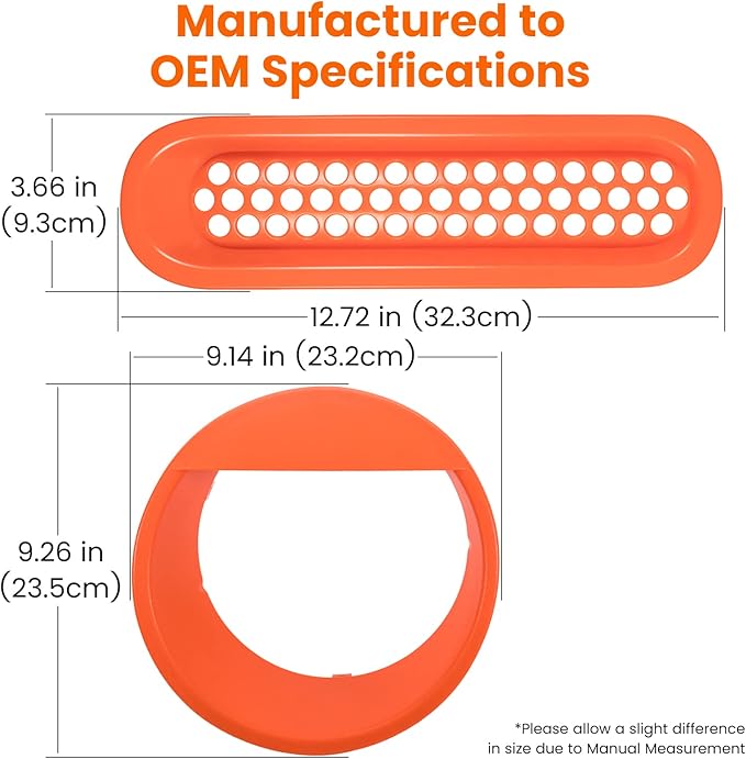 Front Grille Mesh Inserts & Headlight Cover for Jeep Wrangler JK JKU Sport Freedom Rubicon Sahara Unlimited 2007-2018 Exterior Accessories Clip-in Grille Guard Headlight Bezels Trim (Matte Orange)