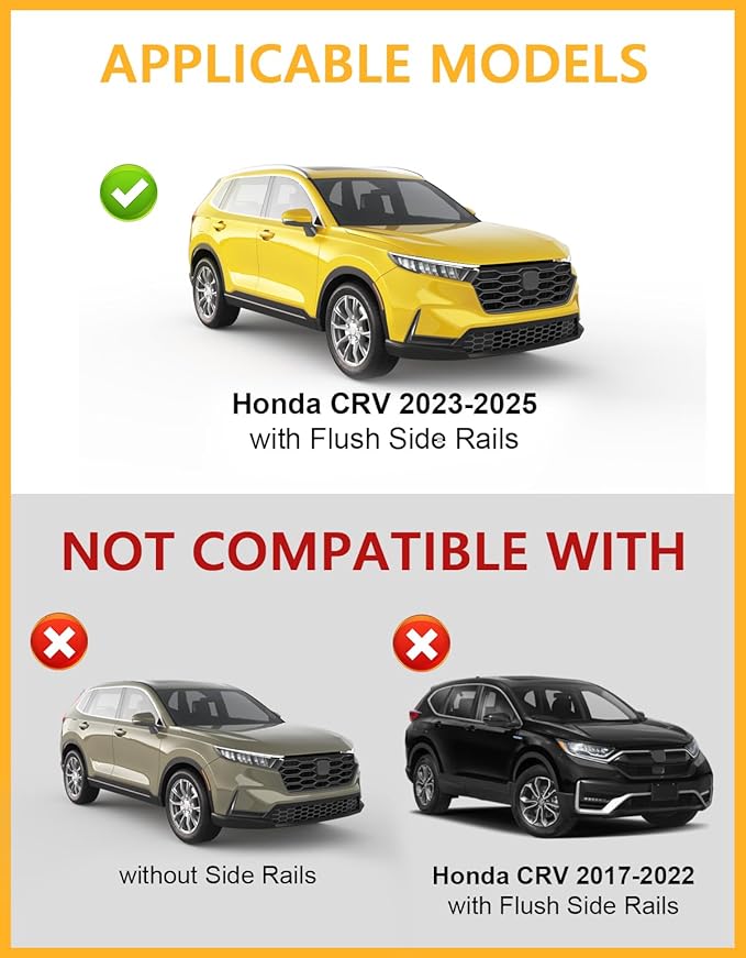 Tuyoung All Aluminum Roof Rack Cross Bars Fit for 2023-2026 Honda CRV CR-V & CRV Sport Hybrid, 260lbs Lockable Heavy Duty Crossbar Roof Rail Rooftop Skiboard Canoe Kayak Bike Cargo Luggage