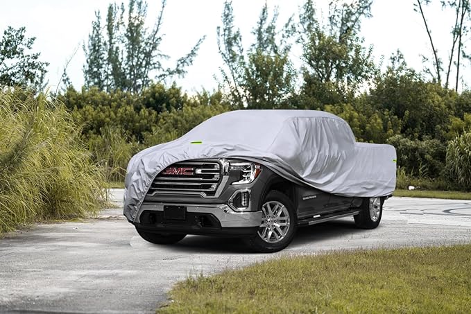 Truck Cover Waterproof Custom Fit GMC Sierra 1500-3500 Crew 5.5'/5.75'(1998-2025), 6 Layers Heavyweight Pickup Car Cover Outdoor Indoor Sun UV Rain Snow Wind Protection.