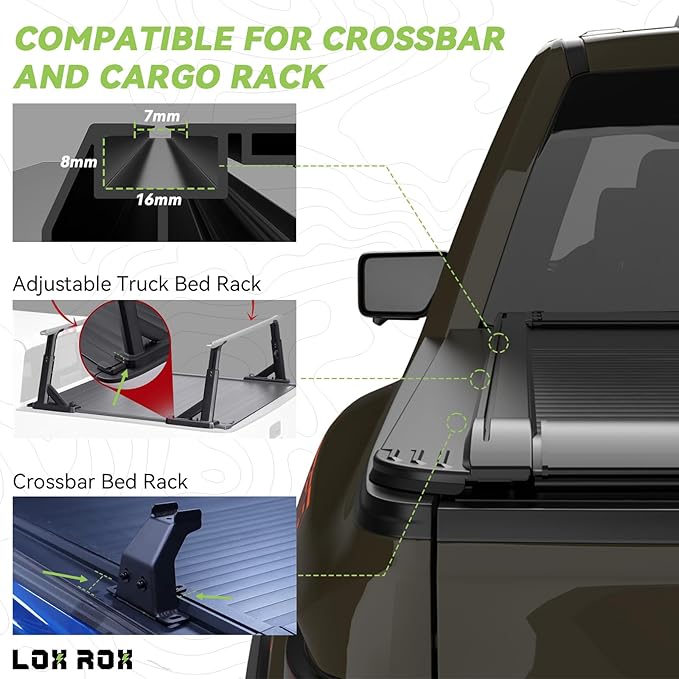 Retractable Hard Truck Bed Tonneau Cover for Ford F150 2015-2024 5.5 Bed | Durable, Waterproof, Easy to Install | Enhanced Security & Sleek Design | Aluminum | No Drilling Required