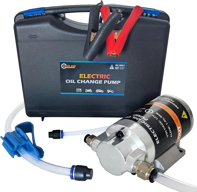 12V 100W Electric Engine Oil Extractor Pump, Portable Fluid Suction Transfer Pump with Pure Copper Motor & Leak-Proof Design, for Cars, Trucks, Boats, Motorcycles, Lawn Mowers (Includes Storage Case)