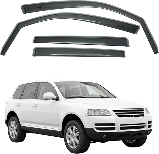 in-Channel Car Window Rain Guard Compatible with VW Touareg fit:2003-2010 4pcs, Taiwan Made Precise & Transparent Car Wind Deflectors No Water Leakage Visors