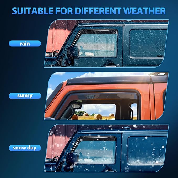 Window Visors Rain Guards for Audi A6 2012 2013 2014 2015 2016 2017 2018,Tape-On Side Window Deflectors,Car Accessories Visors Rain Guards