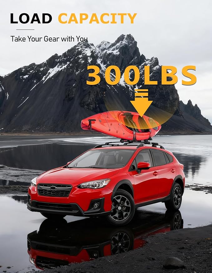 Tuyoung 300lbs Lockable Roof Rack Cross Bars Compatible with Subaru Crosstrek 2018-2023 & Impreza 2017-2023 with Side Rails, Heavy Duty Anti-Theft Aluminum Roof Crossbars Rooftop Luggage Carrier