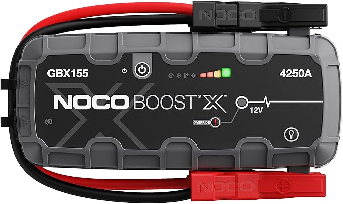 NOCO Boost X GBX155: 4250A UltraSafe Jump Starter – 12V Lithium Battery Booster Pack, Portable Jump Box, Power Bank & Jumper Cables - for 10.0L Gas and 8.0L Diesel Engines