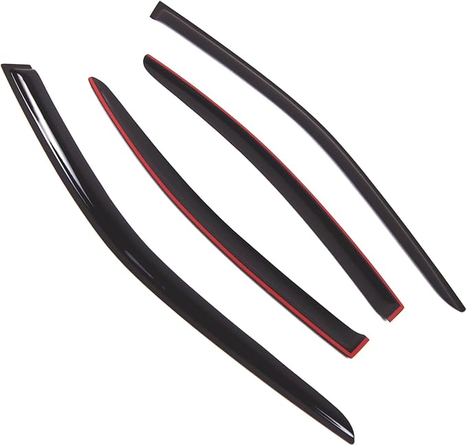 Tuningpros WD2-705 Dark Smoke 4 Pcs Set Window Visor (Outside Mount) Deflector Rain Guard Compatible with 2007-2012 Lexus ES350