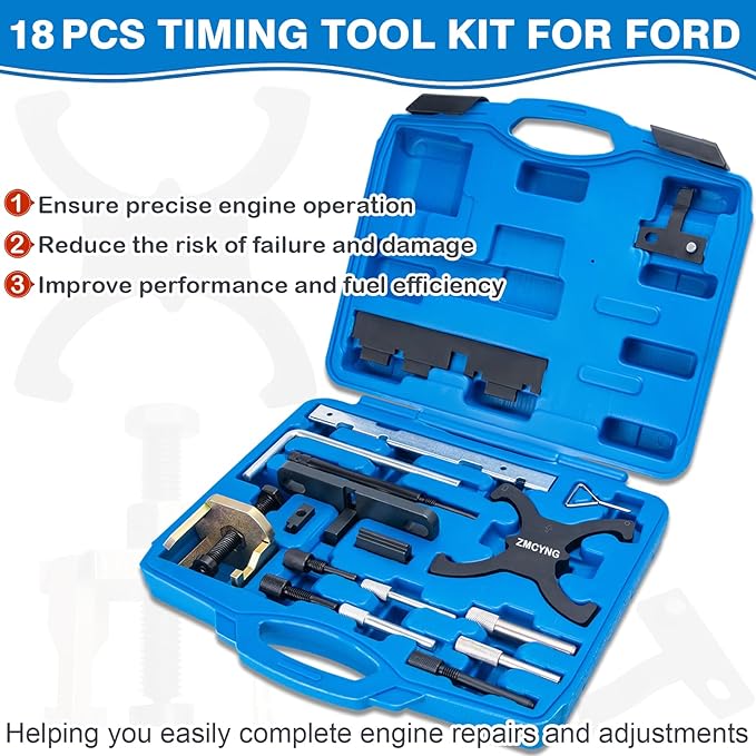 1.5 1.6 Timing Tool Kit Compatible with Ford Fiesta Fusion Escape Mazda 1.4 1.6 1.8 2.0 Di/TDCi/TDDi ECOBOOST 1.6 Ti-VCT 1.5 1.6 VVT 2.5L Engine Timing Tool, Camshaft Flywheel Locking Tools 303-1097