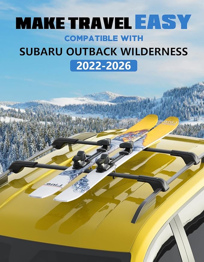 FengYu 330lbs Roof Rack Cross Bars Compatible with Subaru Outback Wilderness 2022-2026 (Only Fit Wilderness), Heavy Duty All-Metal Lockable Aluminum Roof Rails Crossbars Rooftop Cargo Bars