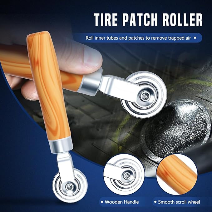 Tire Repair Patch Tools,42 mm 55 mm Tire Tungsten Steel Buffing Wheels Tire Patch Roller Scraping Cutter Kit for Car Tire Grinding Polishing