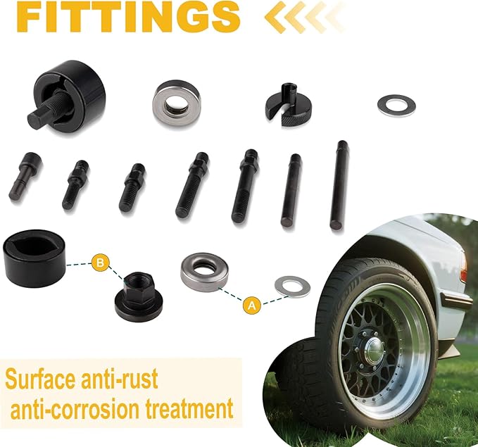 14PCS Power Steering and Alternator Pulley Tool Kit, Replace Vehicle Steering Pump and Car Repair Tools, Essential Car Repair Tools for Mechanics with Storage Case