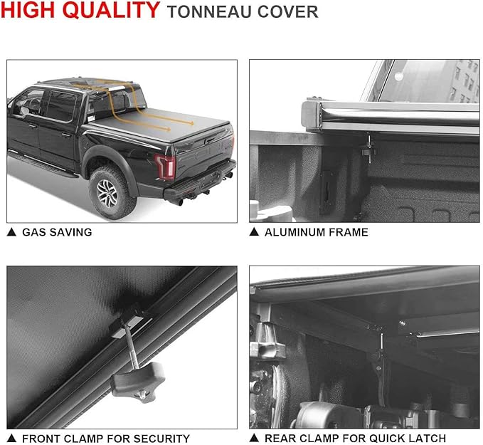 Kikito Vinyl Soft Tri-Fold Truck Tonneau Cover for 2015-2025 Canyon & Colorado 5.2FT (62.7in) Bed