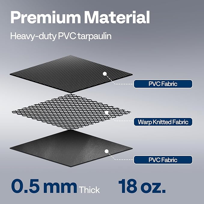 VIVOHOME Containment Mat (7'9" x 16') with Stay Put Corner, PVC Garage Floor Mats, Heavy Duty Garage Parking Mat with a Squeegee,Black