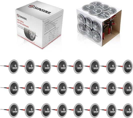 SUNSOUL 24pcs Combination Repair Unit,Tire Repair Patch Plug 0.30” x 2”,Tire Patch Plug Kit,Mushroom Tire Plug Patch for Car Motorcycle Truck Bus