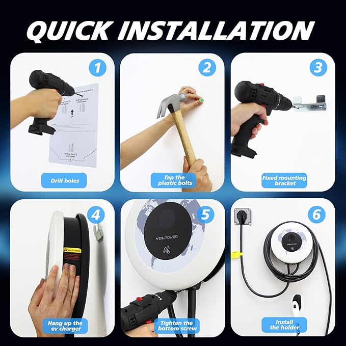 Level 2 EV Charger, 11.5KW /50A Fast Wall Home Charging Station, 27.3ft Charging Cable with Smart App (WiFi), 240V EV Charger with NEMA 14-50, EVSE J1172 Connector for Electric Car EC51W