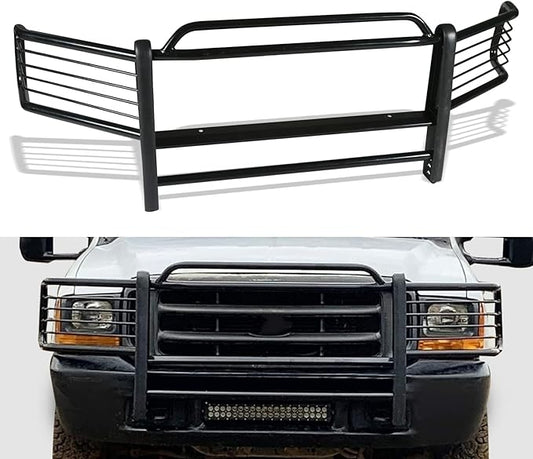 Brush Guard Grille Guard fit for Ford F250/F350/F450/F550 Super Duty 1999-2007 & Excursion SUV 2000-2006 Steel Pickup Trucks Brush Guard Front Bumper Protector Black