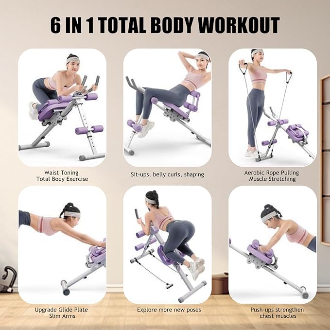 Wooa Ab Machine, Adjustable Ab Trainer Machine, Ab Workout Equipment, Ab Machine for Stomach Workout, Ab Workout Machine