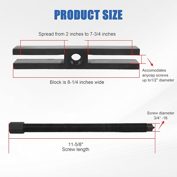 522 7393 8056 Puller and Protector Tools 522 Large Gear and Pulley Puller & 7393 Gear and Pulley Puller & 8056 Shaft Protector Set for Timing Gears, Fan Pulleys