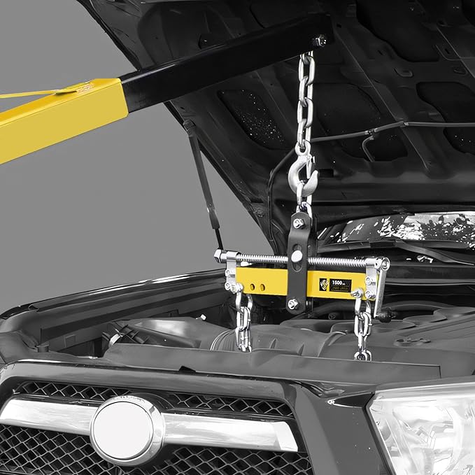 YELLOW JACKET Engine Load Leveler 1500lbs Steel Engine Hoist Shop Crane Accessory with Adjustable Handle