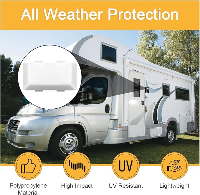 SR33101 RV Porch Light Lens Cover Replacement for Bargman Door Handle Lights, RV Exterior Light Cover for Lance/Fleetwood/Dolphin Camper Parts (4.1 x 2 Inches)