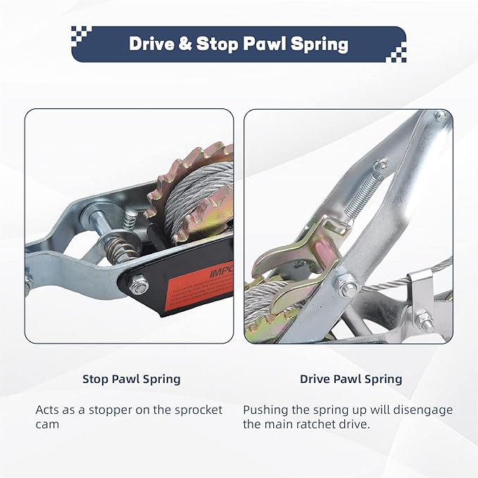 5 Ton Power Puller, 3 Hook Steel Cable Dual Gear Power Ratchet Come Along Winch,Heavy Duty Hand Cable Puller,11,000LBS