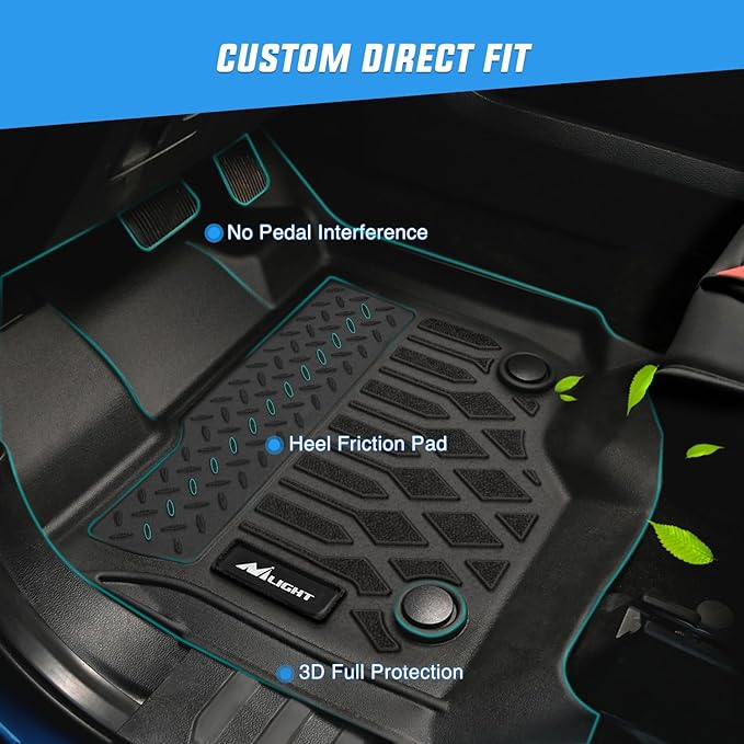 Nilight TPE Floor Mats for Ford Maverick (Gasoline Models Only) 2022 2023 2024 2025 All Weather Custom Fit Heavy Duty Floor Liners