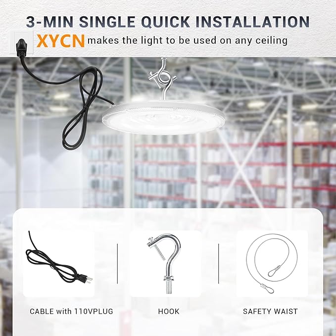 15 Pack 250W UFO Led High Bay Light,120VAC,5000K Daylight Commercial Bay Lighting,IP66 Waterproof,41050LM,1150W MH/HPS with Plug Area Lighting for Warehouse/Shop/Workshop/Barn/Gym/Factory