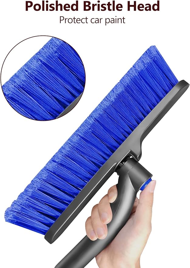 44'' Snow Brush Ice Scraper for Car Windshield Window, Extendable Snow Removal Tool Car Brush with Comfortable Foam Grip and Sturdy Aluminum Handle for Car, Truck, SUV Essentials Accessories