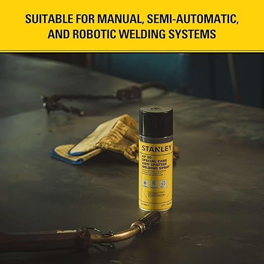 Stanley AP90 Anti Spatter Welding Spray (2x13.5 Oz.) – Heavy Duty Welding Anti-Spatter Spray for Arc, MIG and TIG Tips, Non-Flammable Silicone-Based Spray for Clean & Safe Welding | 13.5 Oz. 2 Pack