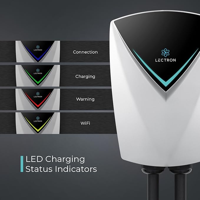 Lectron Tesla (NACS) V-Box Pro Electric Vehicle Charging Station (WiFi) 48 Amp with App Control - Level 2 EV Charger (240V) with NEMA 14-50 Plug/Hardwired Compatible with All Tesla Models S/3/X/Y