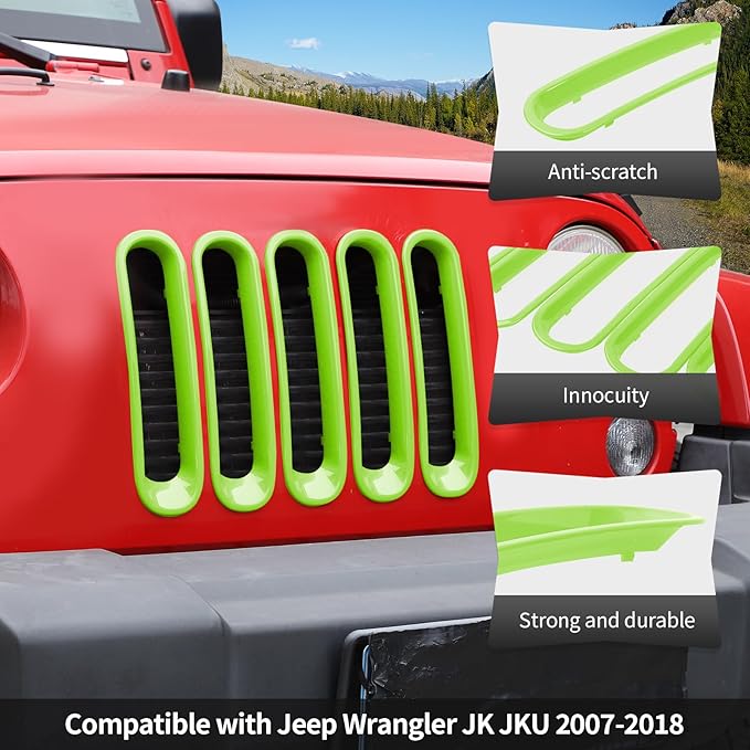 JK Grill Inserts Front Grille Mesh no Mesh Cover Guard for Jeep Wrangler JK 2007-2017 Clip-on Grille Accessories