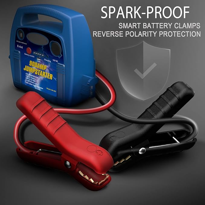 Jump Starter with Air Compressor,1000A Car Battery Jumper Starter 260 PSI Tire Inflator,6 in 1 Auto Lead-Acid Battery Booster Jump Starter for Up to 10.0L Gas or 8.0L Diesel with LED Light