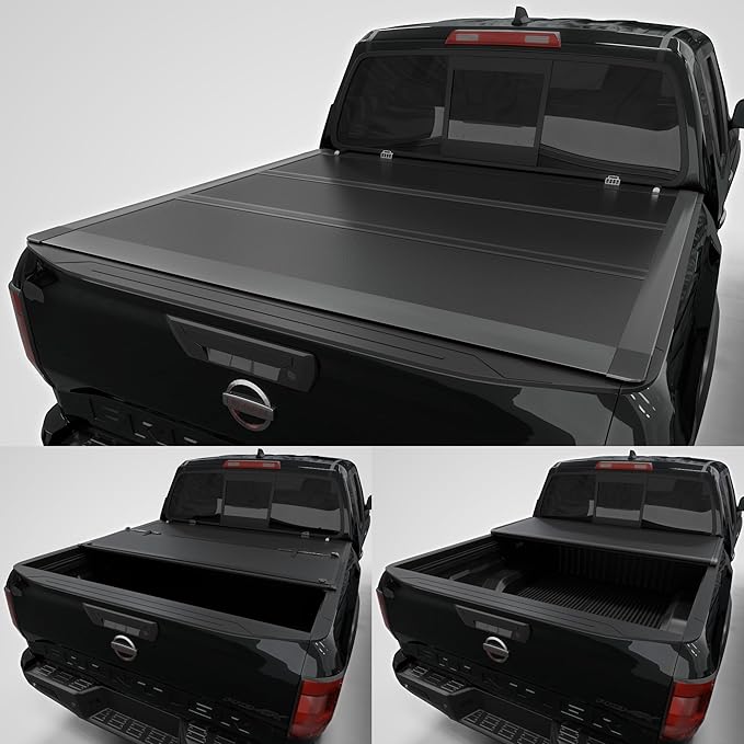 Low Profile Tri-fold Truck Bed Tonneau Cover Compatible with 2005–2022 Nissan Frontier | 5' (60") Bed | CFLPX033