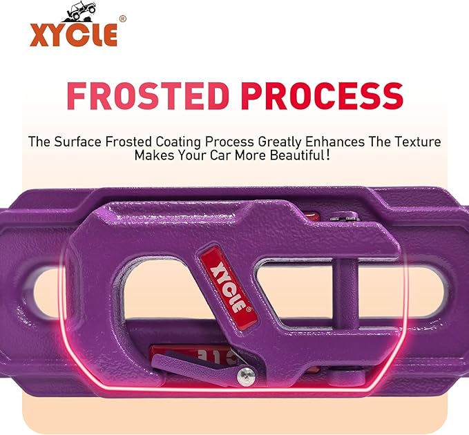 Winch Fairlead with Tow Hook,7075 Aluminum Hawse Fairlead with High Strength Alloy Steel Forged Winch Hook, 20000lb Winch Fairlead Hook (Purple)