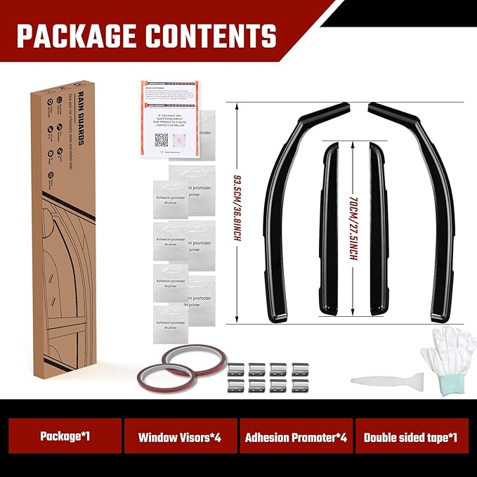 in-Channel Rain Guards Fit for Toyota Tacoma Double Cab 2016-2023 Black Extra Durable Shatterproof Side Window Deflectors, Window Visors, Wind Deflectors - 4 PCS