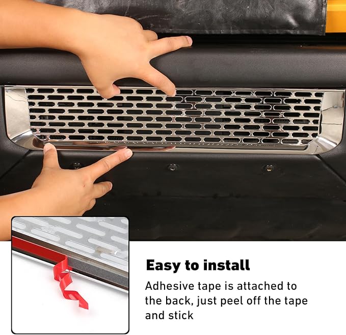 Linskip Modular Bumper Gap Insert Compatible with 2021-2025 Ford Bronco(Not for ACC/Sensors), Enhancing Vehicle Front Appearance, Modular Bumper Gap Cover for Bronco Accessories(Chrome)