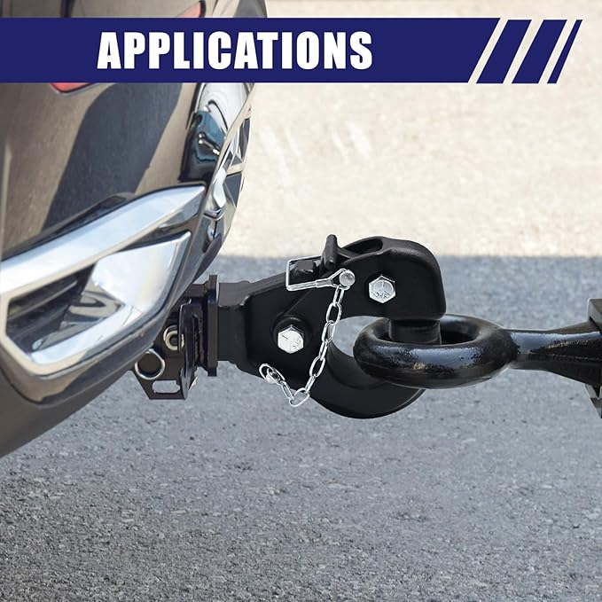 Jextra Pintle Hitch 15 ton Suitable for 2 Inch Pintle Hitch Receiver and Hitch Receiver Pin Lock Black Powder Coat 33000LB
