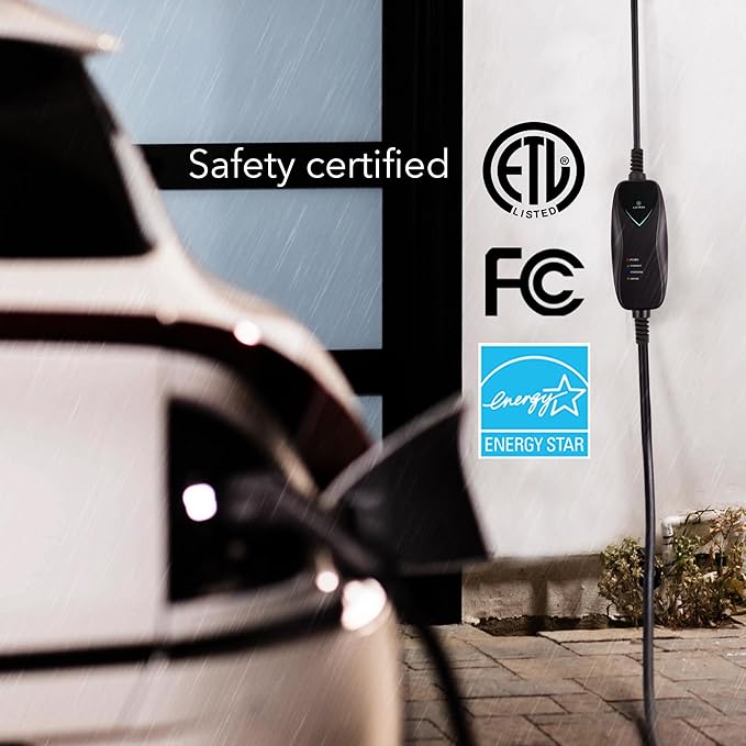 Lectron EV Charger, 16 ft Extension Cord & J1772 Cable - Portable Electric Car Charger for J1772 EVs and Plug-in Hybrid Vehicles