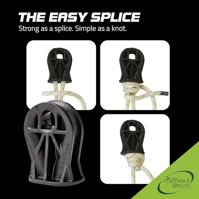 Portable Winch PCA-1360 RopeWizer - The Easy Splice for ⅜ to ½ inch Winch Rope, Heavy-Duty Thimble, 5620 lb MBS, Winch Accessories