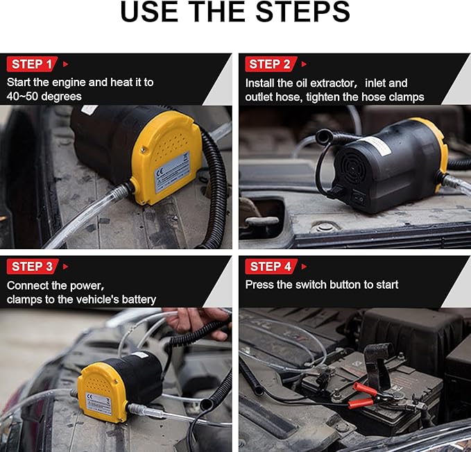 12V 60W Oil Extractor Pump, Upgraded Oil Change Pump, Diesel Fluid Transfer Pump Extractor Scavenge Suction for Car, Small Truck, Tractor