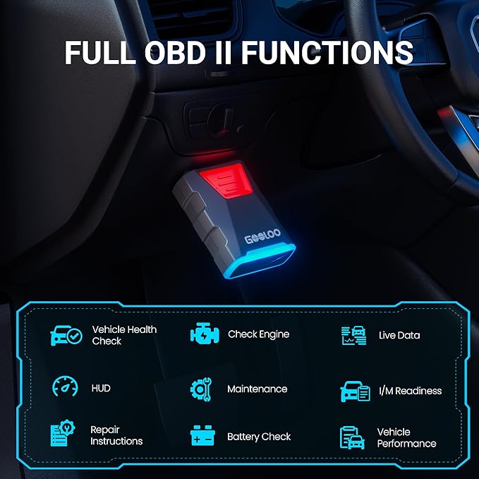 GOOLOO DEEPSCAN DS100 OBD2 Scanner Bluetooth，All System Diagnostic Tool Car Code Reader for iOS & Android, 6+ Reset Functions, Repair Guides, Check Engine, Wireless OBD-II Scan Tool on Vehicles 1996+